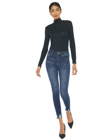 Kancan - Women's Mid Rise Distressed Ankle Skinny Jeans - kc7274st-SaltTree