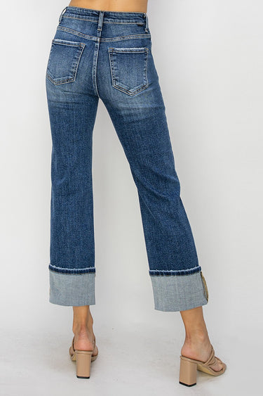 Risen Jeans - High Rise Straight Cuffed Jeans (26.5" Inseam) - RDP5723