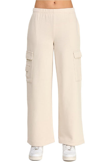 Reflex - Basic Fleece Wide Leg Cargo Sweatpants - PA2000 - Beige