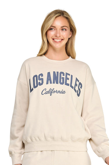 Reflex - Los Angeles California Fleece Relaxed Fit Sweatshirt - T2043-SaltTree