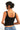 ANWND bust seam tank top in black on a model