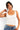 ANWND bust seam tank top in white on a model