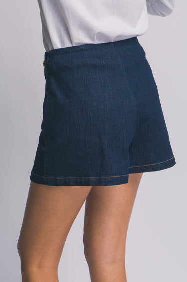 Love Tree - Asymmetrical Wrap Denim Skort - 60154KL-SaltTree