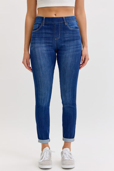 Cello Jeans - Mid Rise Pull-On Crop Skinny (27" Inseam) - AB76535-SaltTree