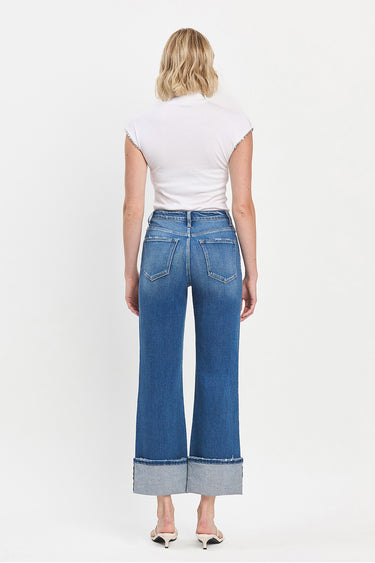 Flying Monkey - 90's Vintage Super High Rise Flare Jeans with 5" Cuffed Hem (28" Inseam) - F5827-SaltTree