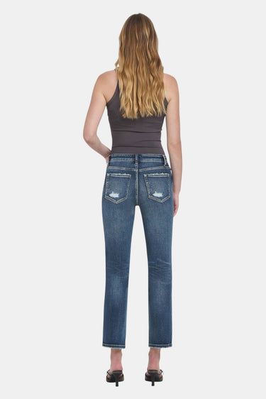 Flying Monkey - Benefactor High Rise Ankle Slim Straight Jeans with Slight Distressing (28" Inseam) - F5223-SaltTree