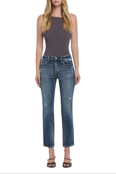 Flying Monkey - Benefactor High Rise Ankle Slim Straight Jeans with Slight Distressing (28" Inseam) - F5223-SaltTree