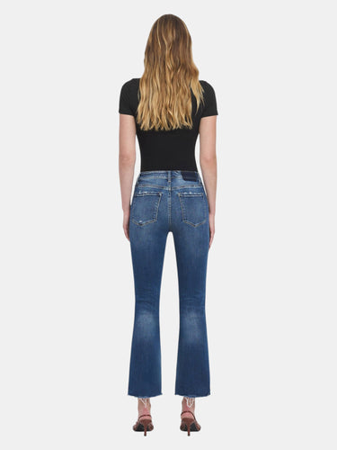 Flying Monkey- High Rise Cropped Flare Jeans With Step Hemline (27" Inseam) - F5245-SaltTree