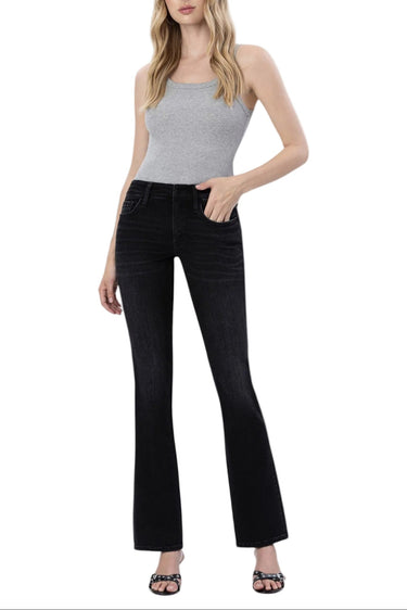 Flying Monkey - Mid-Rise Bootcut Jeans in Sleek Vintage Black (32" Inseam) - F5291-SaltTree