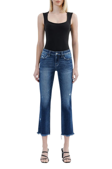 Flying Monkey - Stunned Low Rise Slim Straight Jeans with Uneven Raw Hem (27" Inseam) - F5340-SaltTree