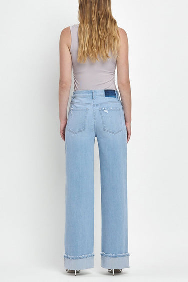 Flying Monkey - Super High Rise Cuffed Baggy Wide Leg Jeans (32" Inseam) - F5796-SaltTree