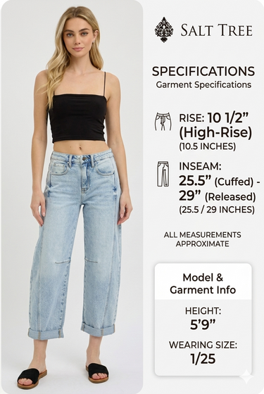 Risen Jeans - High-Rise Boyfriend Cuffed Barrel Jeans (25.5" Inseam) - RDP5901N