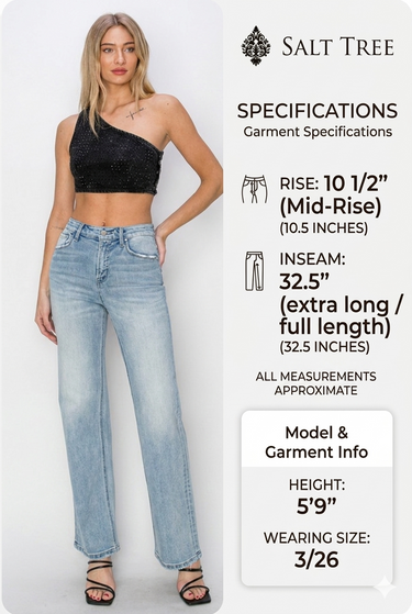 Risen Jeans - High Rise Straight Leg Jeans (32.5" Extra Long Inseam) - RDP5784