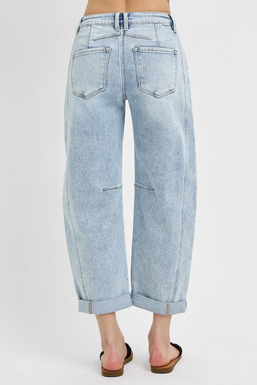 Risen Jeans - High-Rise Boyfriend Cuffed Barrel Jeans (25.5" Inseam) - RDP5901