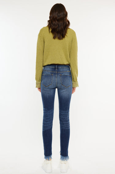 Kancan - Christina High-Rise Ankle Skinny Jeans with Frayed Hem (26" Inseam) - KC8395-NV-SaltTree