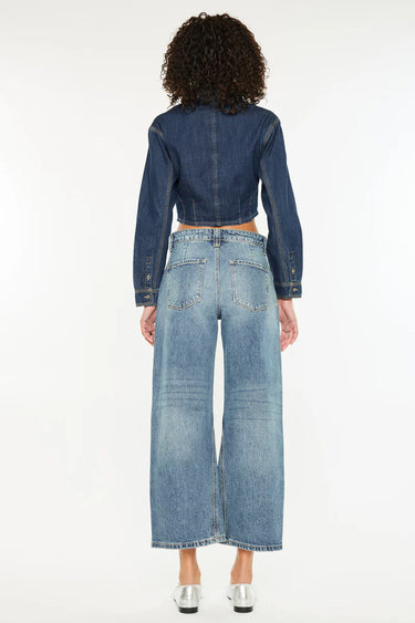 Kancan - Daliah Mid Rise Loose Barrel Jeans (26.5" Inseam) - KC2594M-SaltTree