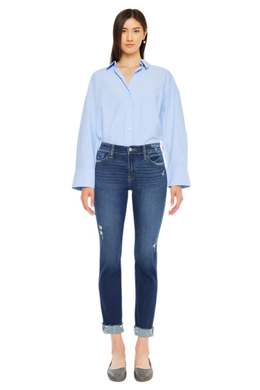 Kancan - Emely Mid-Rise Slim Straight Leg Jeans (27" Inseam) - KC20062D-SaltTree