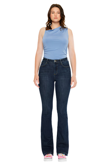 Kancan - Janice High-Rise Wide-Leg Curvy Jeans (33" Inseam) - KC20097D-CV-SaltTree
