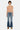 SaltTree dark wash low rise ankle flare jeans with uneven frayed hem and distressed details. Model is wearing size 5/26.