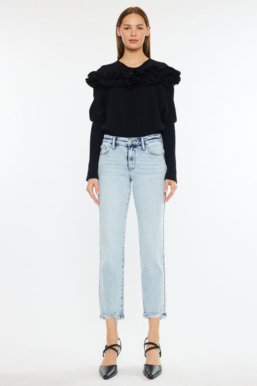 Kancan - Mid-Rise Cropped Straight Leg Jeans (27" Inseam) - KC20063M-SaltTree