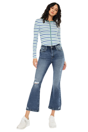 Kancan - Miley High-Rise Cropped Flare Jeans (26" Inseam) - KC20057D-SaltTree