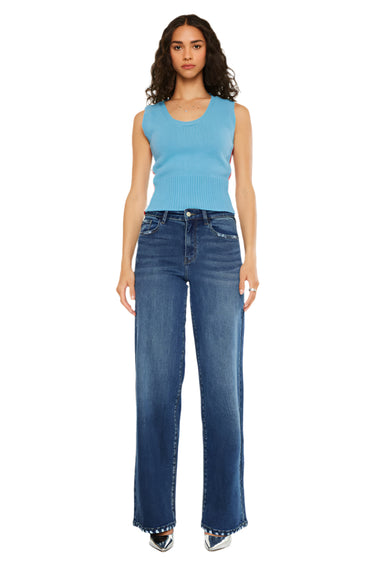 Kancan - Teria High-Rise Wide-Leg Jeans (33" Inseam) - KC20106D-SaltTree
