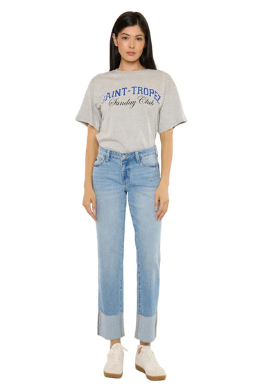 Kancan - Tiffany Essentials Low-Rise Straight Jeans (28" Inseam) - KC20110ML-SaltTree