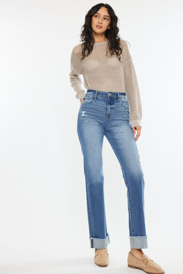 Kancan - Trini High-Rise Straight Jeans (30" Inseam) - KC20065M-SaltTree