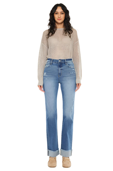 Kancan - Trini High-Rise Straight Jeans (30" Inseam) - KC20065M-SaltTree