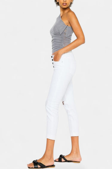 Kancan - Women's Dark Wash Five Pocket Button Fly mid Rise Denim Jeans - KC5118 - Final Sale-SaltTree