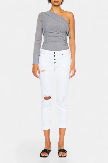Kancan - Women's Dark Wash Five Pocket Button Fly mid Rise Denim Jeans - KC5118 - Final Sale-SaltTree