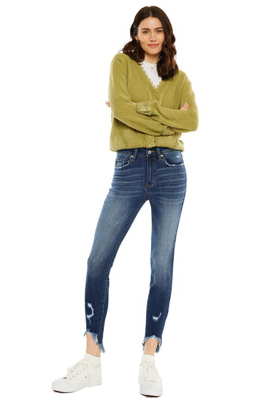 Kancan - Women's High Rise Ankle Skinny Jeans - kc8395st-SaltTree