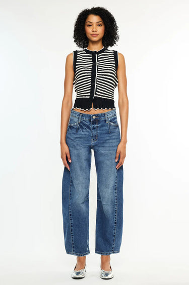 Kancan - Yolanda Low Slung Horseshoe Jeans (27" Inseam) - KC2592D-SaltTree