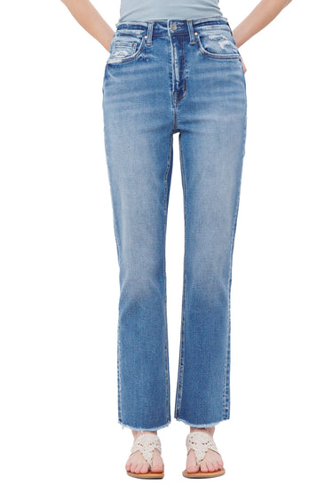Mica Denim - Aniello Super High Rise Straight Leg Jeans (28" Inseam) - MDP-T203-SaltTree