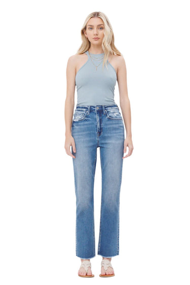 Mica Denim - Aniello Super High Rise Straight Leg Jeans (28" Inseam) - MDP-T203-SaltTree