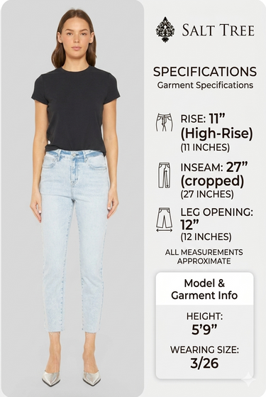 Mica Denim - Super High Rise Raw Hem Easy Skinny Jeans (Inseam 27") - MDP-S3495