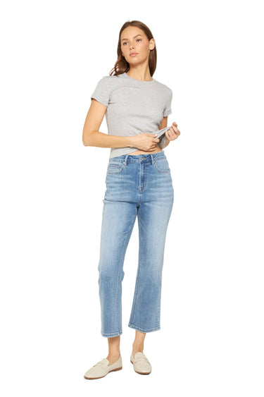 Mica Denim - Super High-Rise Straight Loose Fit Jeans (26.25" Inseam) - MDP-T3482-SaltTree