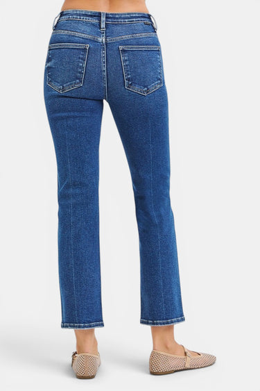 Risen Jeans - Tummy Control High Rise Crop Straight Jeans (27.5" Inseam) - PSC21045