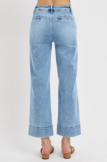 Risen Jeans - High Rise Crop Wide Leg Front Pintuck (27" Inseam) - PWC21009
