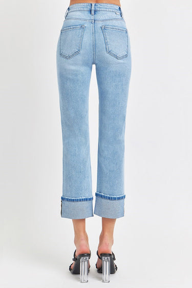 Risen Jeans - High Rise Ankle Straight Cuffed Jeans (25.5" - 29" Inseam) - RDP5580RT-SaltTree