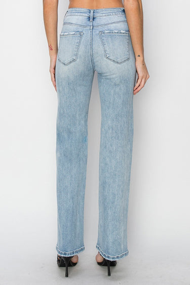 Risen Jeans - High Rise Straight Leg Jeans (32.5" Extra Long Inseam) - RDP5784-SaltTree