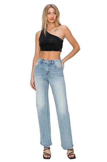 Risen Jeans - High Rise Straight Leg Jeans (32.5" Extra Long Inseam) - RDP5784-SaltTree
