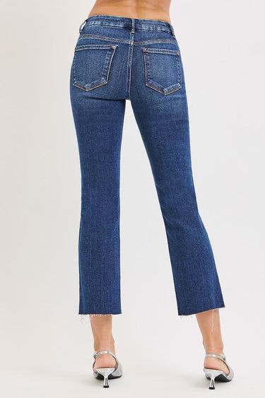 Risen Jeans - High Rise Tummy Control Crop Straight Jeans (26.5" Inseam) - RDP5903-SaltTree