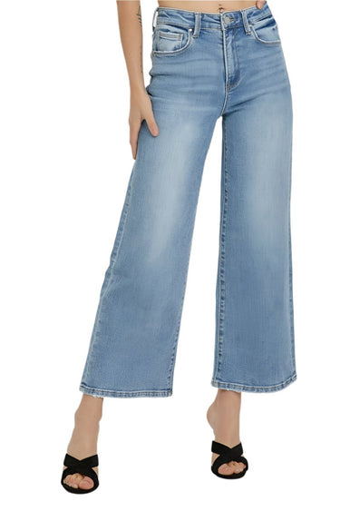 Risen Jeans - High Rise Wide Leg Cropped Jeans in Vintage Indigo (27" Inseam) - RDP5531-SaltTree