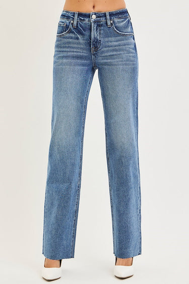Risen Jeans - Mid-Rise Tummy Control 4-Way Stretch Straight Leg Jeans (32.5" Inseam) - PS21654-SaltTree