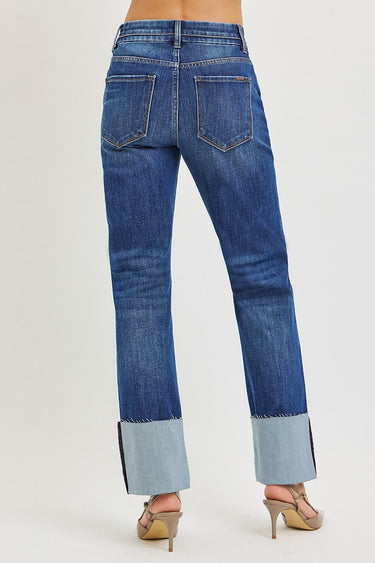Risen Jeans - Tummy Control 4-Way Stretch High Rise Ankle Straight Jeans (28"-33.5" Inseam) - PSA21651-SaltTree