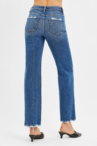 Risen Jeans - Tummy Control High Rise Ankle Straight Jeans (30" Inseam) - PSA21417-SaltTree