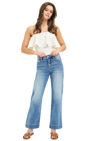 Risen Jeans - Tummy Control High-Rise Straight Jeans (29" Inseam) - PSA21347-SaltTree