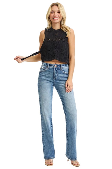 Risen Jeans - Tummy Control High Rise Straight Jeans (32" Inseam) - PS21354 - Final Sale-SaltTree