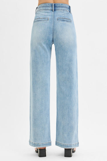 Risen Jeans - Tummy Control High Rise Wide Double Waist Jeans (32.5" Inseam) - RDP5919